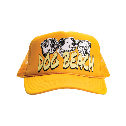 DOG BEACH TRUCKER HAT - GOLD