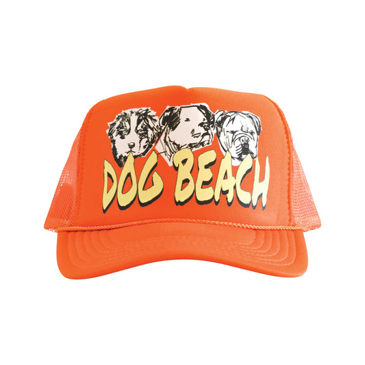 DOG BEACH TRUCKER HAT - ORANGE